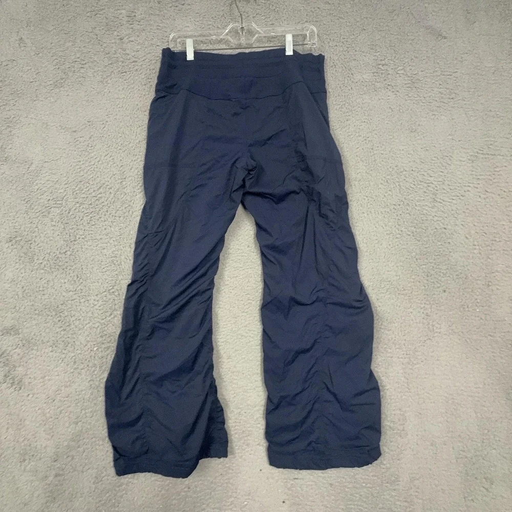 Lululemon Pants Womens 8 Blue Woven Track Drawstring Pockets Yoga Gym Activewear